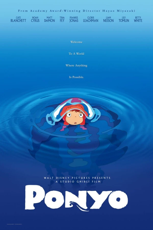 Ponyo paa klippen ved havet Poster